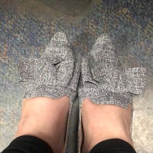 EUC tweed flats with bow size 36 (6 US)